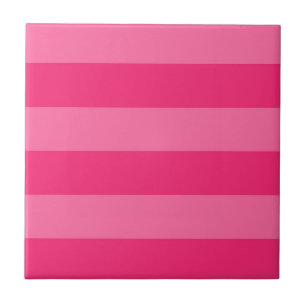Azulejo De Cerâmica Rosas claro e tiras rosadas a quente