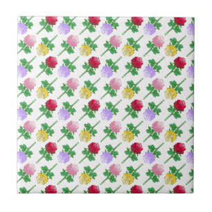 Azulejo De Cerâmica Rosas Coloridas em um belo padrão