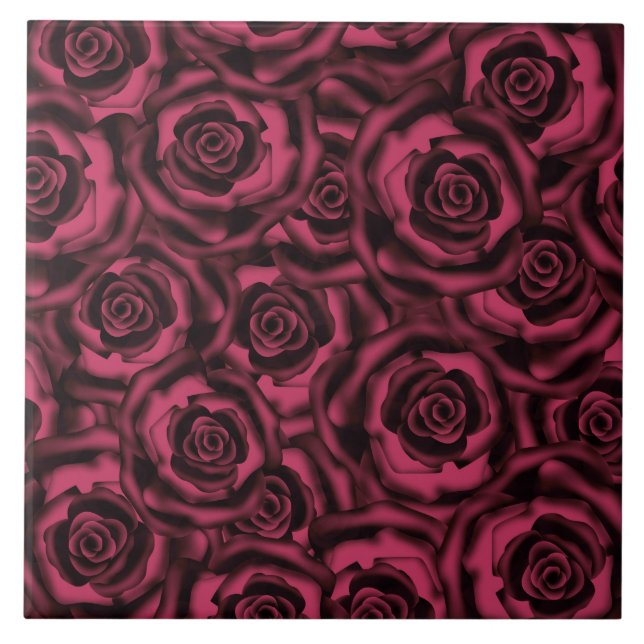 Azulejo De Cerâmica Rosas de Borgonha (Frente)