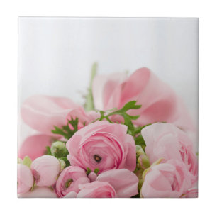 Azulejo De Cerâmica Rosas de Casamento Rosa