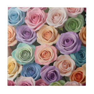 Azulejo De Cerâmica Rosas de cor de pastel
