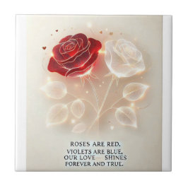 Azulejo De Cerâmica Rosas de Luz e Amor