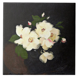 Azulejo De Cerâmica Rosas de Natal, pintura de arte fina,