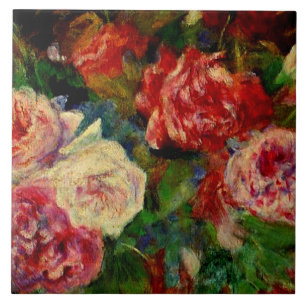 Azulejo De Cerâmica Rosas, famosa pintura Renoir,