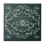 Azulejo De Cerâmica Rosas Místicos Vinhas Magnéticas Boho Colorido<br><div class="desc">Esta mão fez um padrão que faz um incrível item de decoração. Veja meu compro para mais ou me avise se você quer algo personalizado!</div>