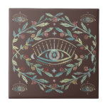Azulejo De Cerâmica Rosas Místicos Vinhas Magnéticas Boho Colorido<br><div class="desc">Esta mão fez um padrão que faz um incrível item de decoração. Veja meu compro para mais ou me avise se você quer algo personalizado!</div>