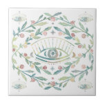 Azulejo De Cerâmica Rosas Místicos Vinhas Magnéticas Boho Colorido<br><div class="desc">Esta mão fez um padrão que faz um incrível item de decoração. Veja meu compro para mais ou me avise se você quer algo personalizado!</div>