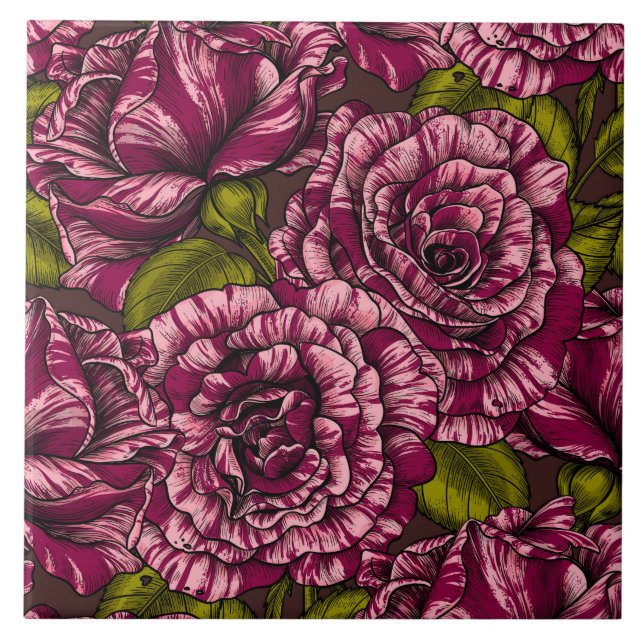 Azulejo De Cerâmica Rosas para você (Frente)
