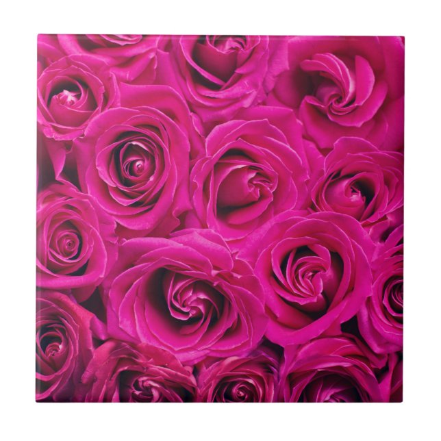 Azulejo De Cerâmica Rosas Rosa (Amor e Romance) (Frente)