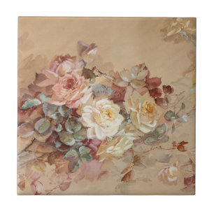Azulejo De Cerâmica Rosas rosa e amarelas - Franz Bischoff