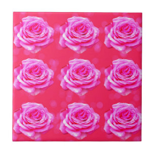 Azulejo De Cerâmica Rosas Rosa Em Boque Rosa-Espargo,-
