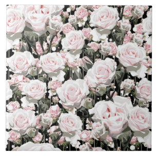 Azulejo De Cerâmica Rosas Rosa Suaves