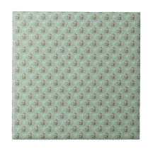 Rosas Rosa Vintage em Pastel Mint Sage Green