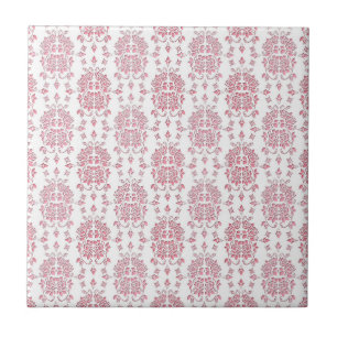 Azulejo De Cerâmica Rosas Rosas Estilo Floral Padrão Damasco