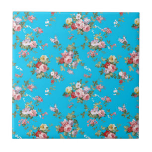 Azulejo De Cerâmica Rosas rosas vermelha femininos do vintage moderno