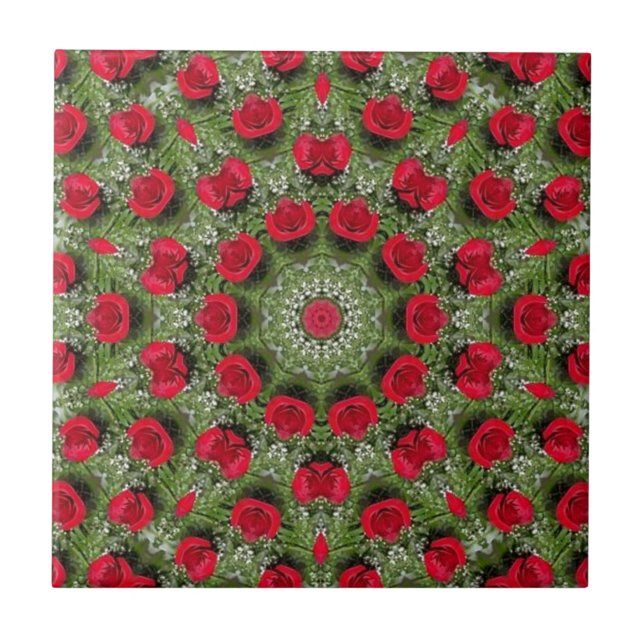 Azulejo De Cerâmica Rosas vermelhas (Frente)