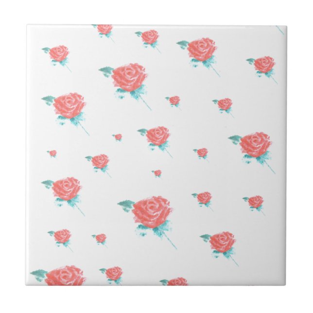 Azulejo De Cerâmica Rosas Vermelhas (Frente)