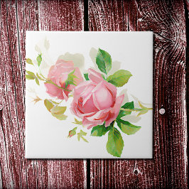 Azulejo De Cerâmica Rosas vintage rosa