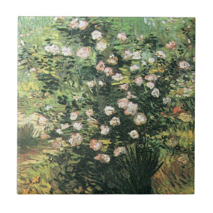 Azulejo De Cerâmica Roseira em Flor por Vincent van Gogh