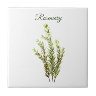 Azulejo De Cerâmica Rosemary Herb Greenery Kitchen - Chic Verde Culiná