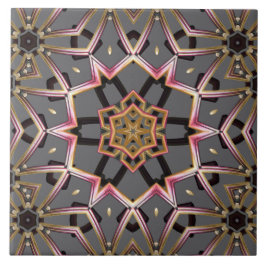Azulejo De Cerâmica Roseta Dourada