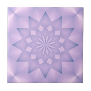 Azulejo De Cerâmica Roseta Rosa e Lilás