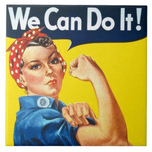 Azulejo De Cerâmica Rosie the Riveter (Poster Icônica) (Nós podemos fa