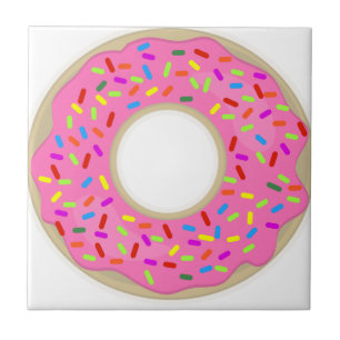 Azulejo De Cerâmica Rosquinha cor-de-rosa e saboroso
