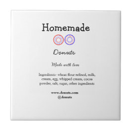 Azulejo De Cerâmica Rosquinhas caseiras feitas com amor adicionar text