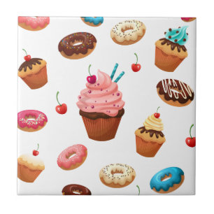 Azulejo De Cerâmica Rosquinhas dos cupcakes