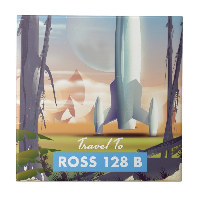 Azulejo De Cerâmica Ross 128 B poster de ficção científica (Frente)