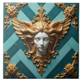 Azulejo De Cerâmica Rosto Alado de Vesta
