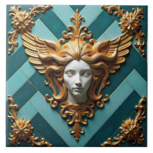 Azulejo De Cerâmica Rosto Alado de Vesta