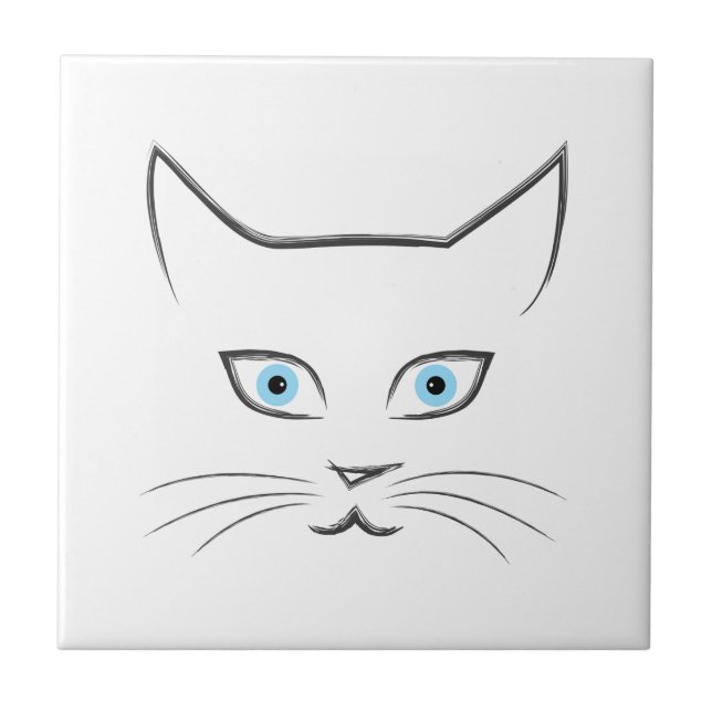 Azulejo De Cerâmica Rosto de gato (Frente)