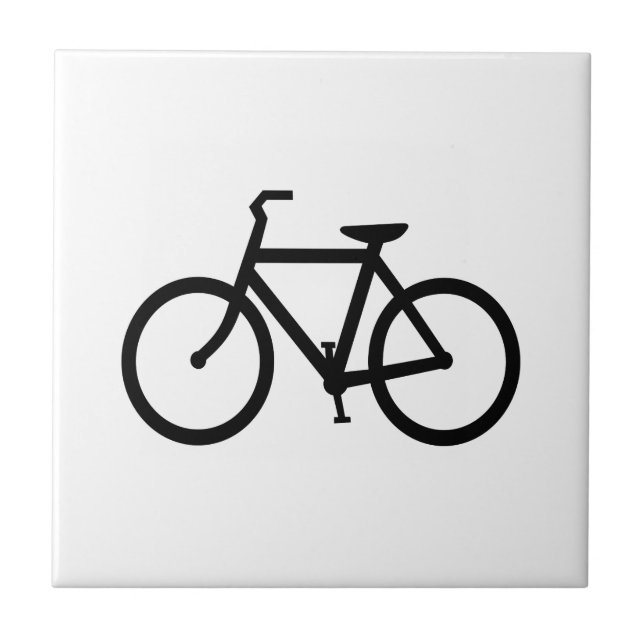 Azulejo De Cerâmica Rota de Bicicleta Preta (Frente)