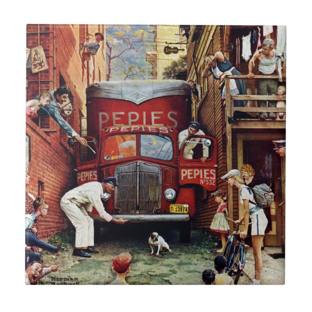 Azulejo De Cerâmica Roteiro por Norman Rockwell (Frente)