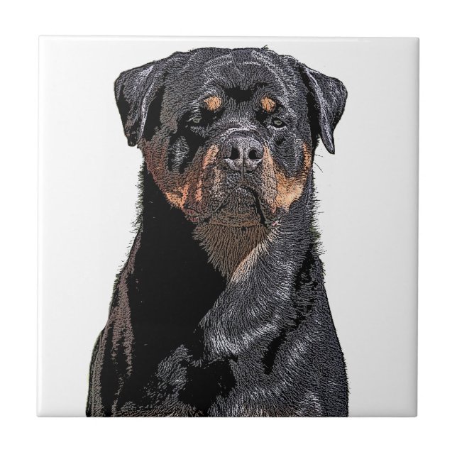 Azulejo De Cerâmica Rottweiler (Frente)