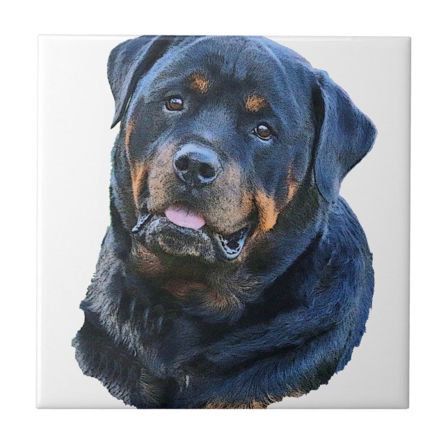 Azulejo De Cerâmica Rottweiler (Frente)