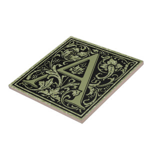 Azulejo De Cerâmica Rotule um primeiro monograma da letra