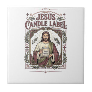 Azulejo De Cerâmica Rótulo de Vela Jesus Vela Jesus Fé Cristã Vi