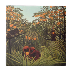 Azulejo De Cerâmica Rousseau - Macacos no Pomar de Laranjas