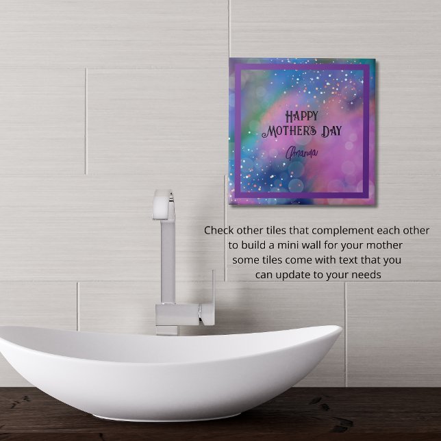 Azulejo de cerâmica roxa-Abstrato vibrante (Vibrant Abstract Purple Colorfull Ceramic Tile)