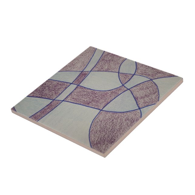 Azulejo de Cerâmica Roxo Abstrato (Lateral)