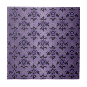 Azulejo De Cerâmica Roxo ametista e damasco preto