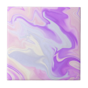 Azulejo De Cerâmica Roxo Azul Branco Abstrato Elegante Aquarela