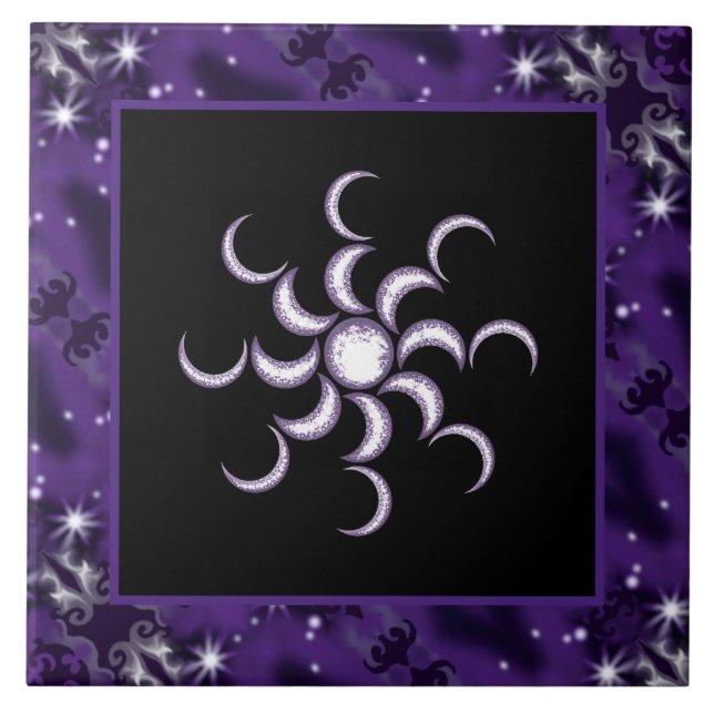 Azulejo De Cerâmica Roxo Moon Child (Frente)