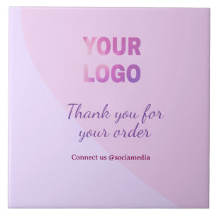Azulejo De Cerâmica Roxo seu logotipo conectar conosco mídias sociais
