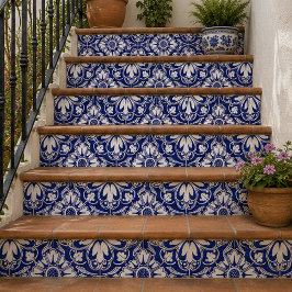 Azulejo De Cerâmica Royal Garden Classic Blue Floral Mosaic