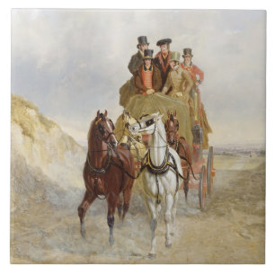 Azulejo De Cerâmica Royal Mail treina na estrada, 1841 (óleo na