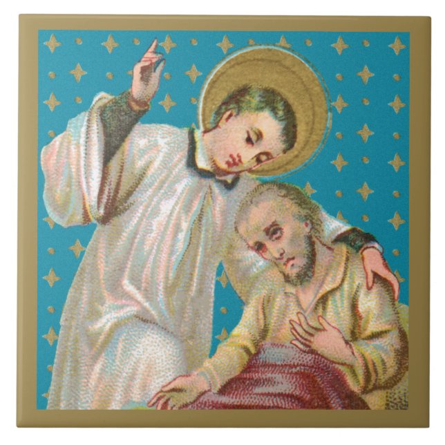 Azulejo De Cerâmica Rua Aloysius Gonzaga & Plague Victim (M06; SemNome (Frente)